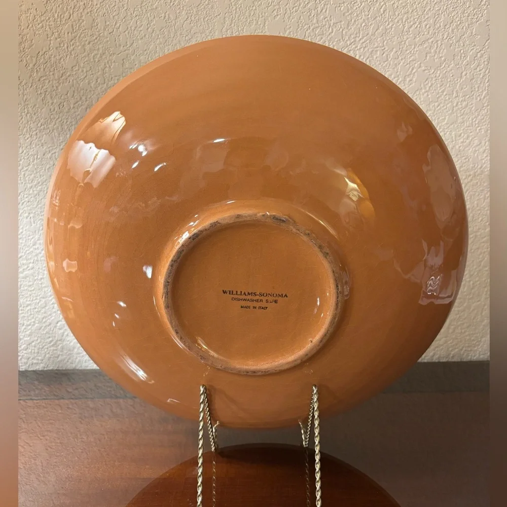 Williams Sonoma Decorative Rooster Large Bowl with Script‎ Design